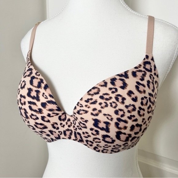 Victoria’s Secret Animal Print Full Coverage Soft Smooth Silhouette Bra, Sz 34D - Picture 4 of 10